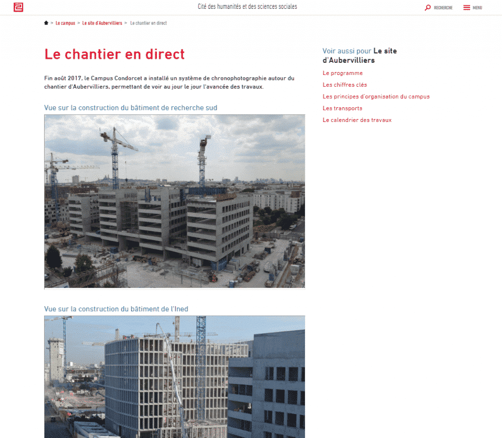 capture écran du site Campus Condorcet
