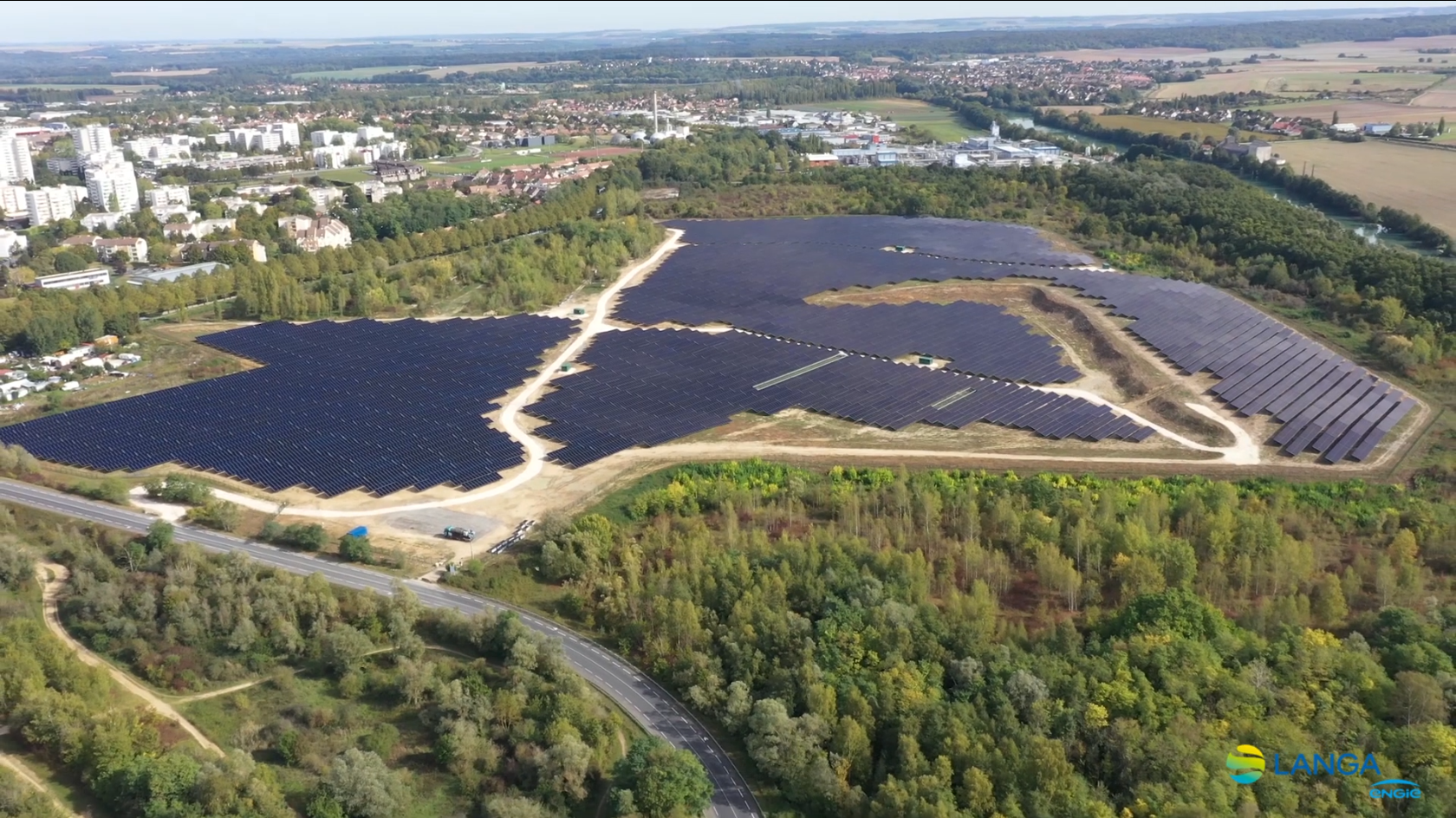 Image aérienne du Parc solaire de Meaux